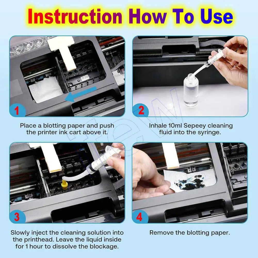 100ML Inkjet Printer Head Cleaning Kit Compatible With Epson Hp Brother Canon Nozzle & Printhead Cleaner For Printers Head Clean