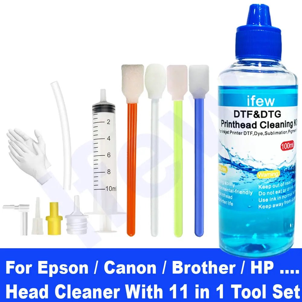 100ML Inkjet Printer Head Cleaning Kit Compatible With Epson Hp Brother Canon Nozzle & Printhead Cleaner For Printers Head Clean