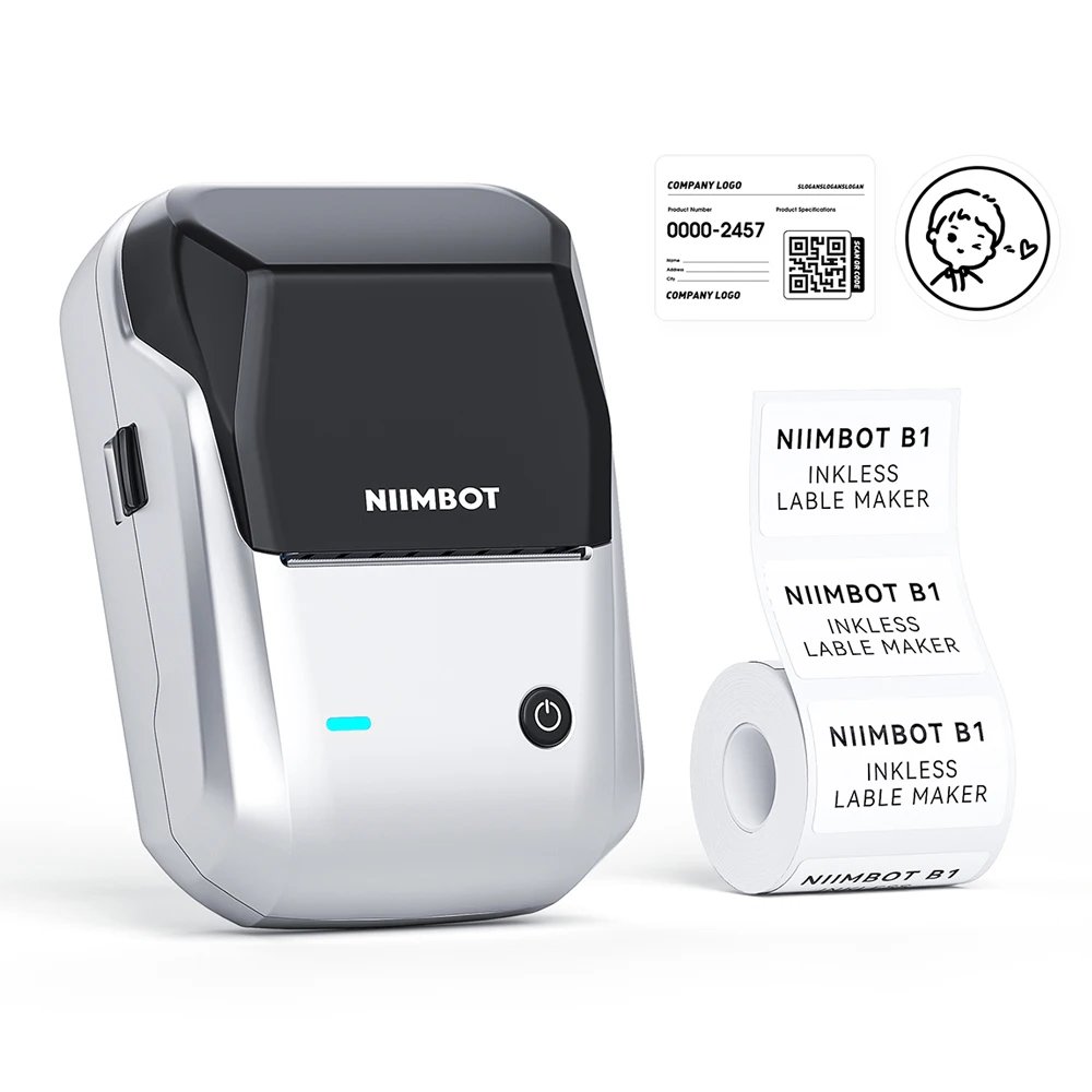 NIIMBOT B1 Portable Thermal Printer With Tapes 2 Inch Adhesive Label Printer Mini Bluetooth Sticker Maker Support Smartphones PC NIIMBOT B1 Portable Thermal Printer With Tapes 2 Inch Adhesive Label Printer Mini Bluetooth Sticker Maker Support Smartphones PC