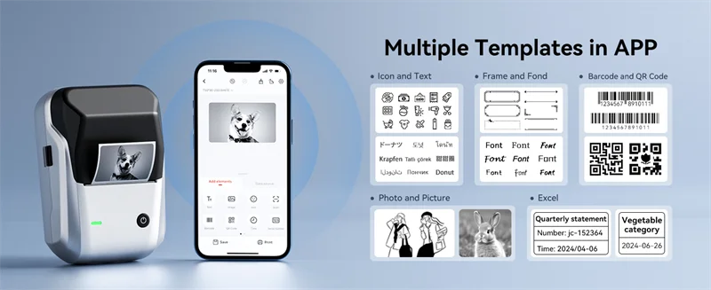 NIIMBOT B1 Portable Thermal Printer With Tapes 2 Inch Adhesive Label Printer Mini Bluetooth Sticker Maker Support Smartphones PC NIIMBOT B1 Portable Thermal Printer With Tapes 2 Inch Adhesive Label Printer Mini Bluetooth Sticker Maker Support Smartphones PC