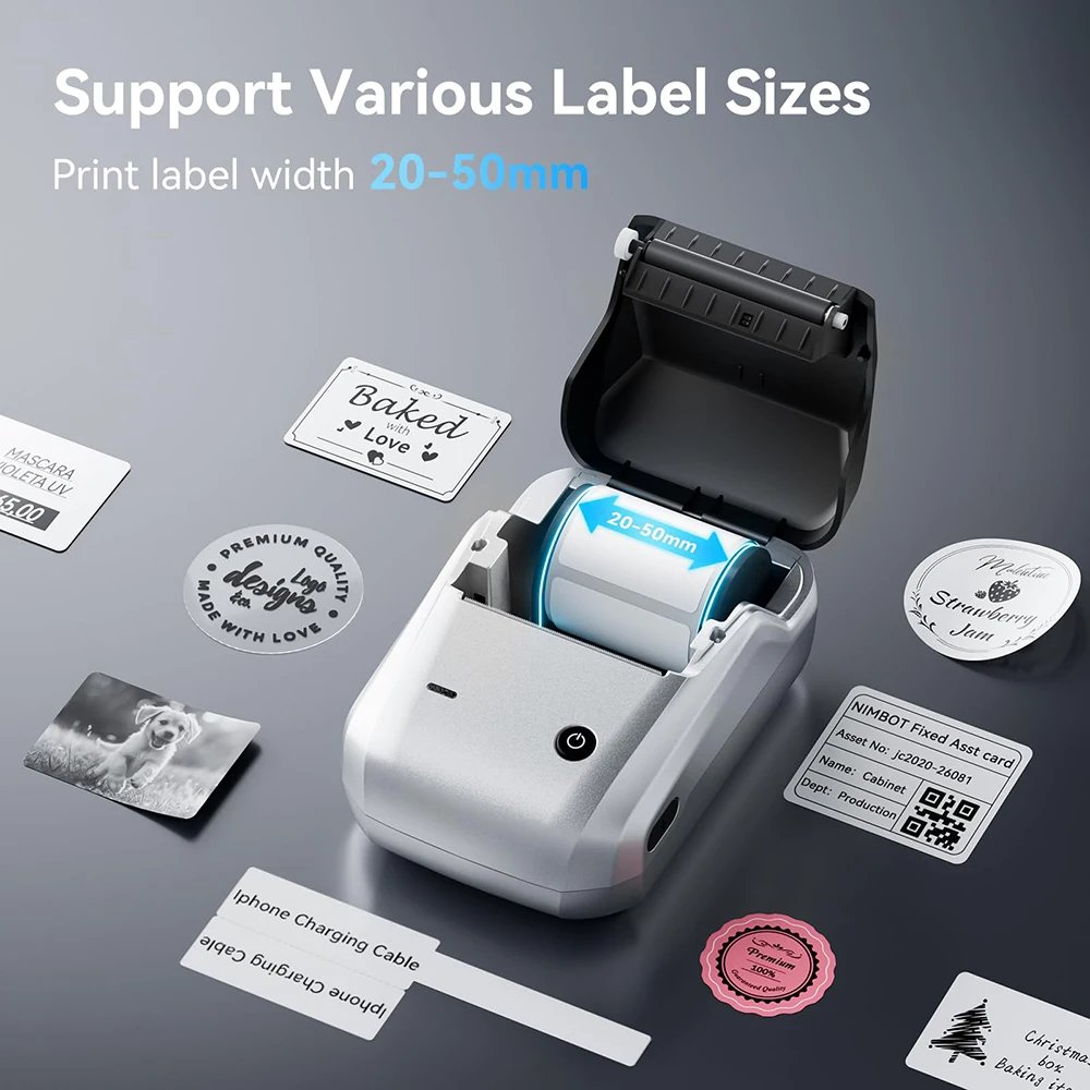 NIIMBOT B1 Portable Thermal Printer With Tapes 2 Inch Adhesive Label Printer Mini Bluetooth Sticker Maker Support Smartphones PC NIIMBOT B1 Portable Thermal Printer With Tapes 2 Inch Adhesive Label Printer Mini Bluetooth Sticker Maker Support Smartphones PC