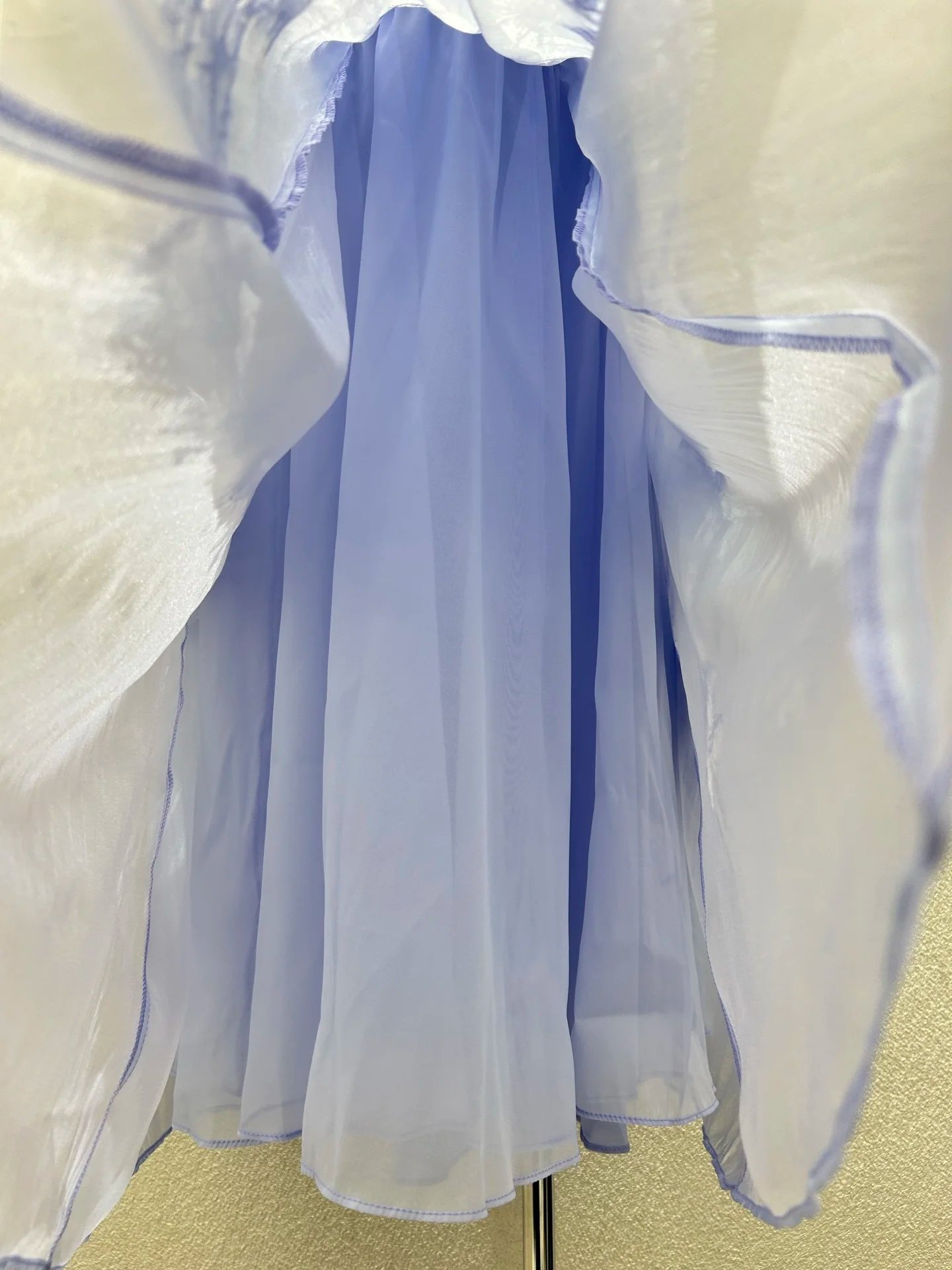 Lace Stitching Layered Ladies Sling Robe Backless Sleeveless High Waist Elegant Ladies Irregular Maxi Dress