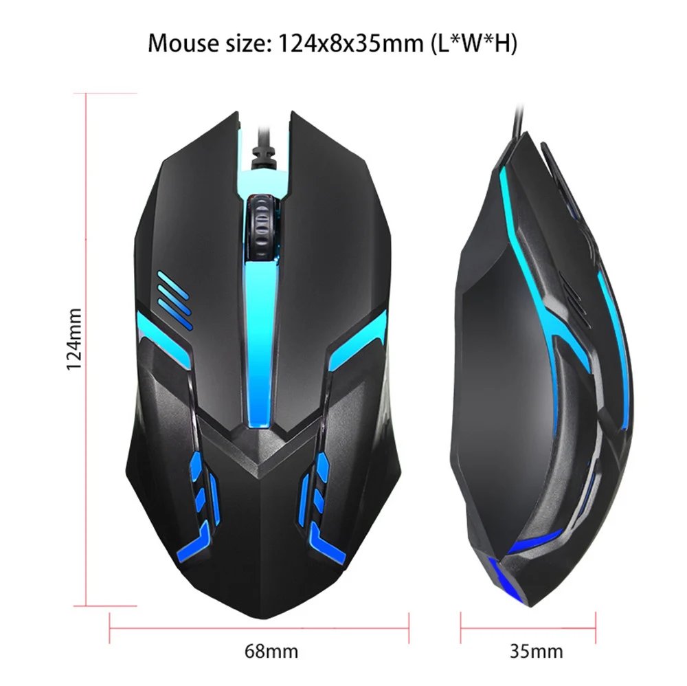 E-Sports USB Wired Mouse Colorful LED Gaming Mouse 5000 DPI Wired Mice Optical Wired Gamer Mouse For Desktop Laptop PC Computer