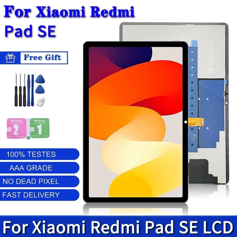 11.0 Inch For Xiaomi Redmi Pad SE 23073RPBFG LCD Display Touch Screen Digitizer Assembly For Redmi PAD 2 2nd Gen Display