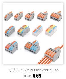 1/5/10 PCS 1 in Multiple Out Fast Electrical Connectors Universal Compact Splitter Wiring Cable Connector Push-in Terminal Block
