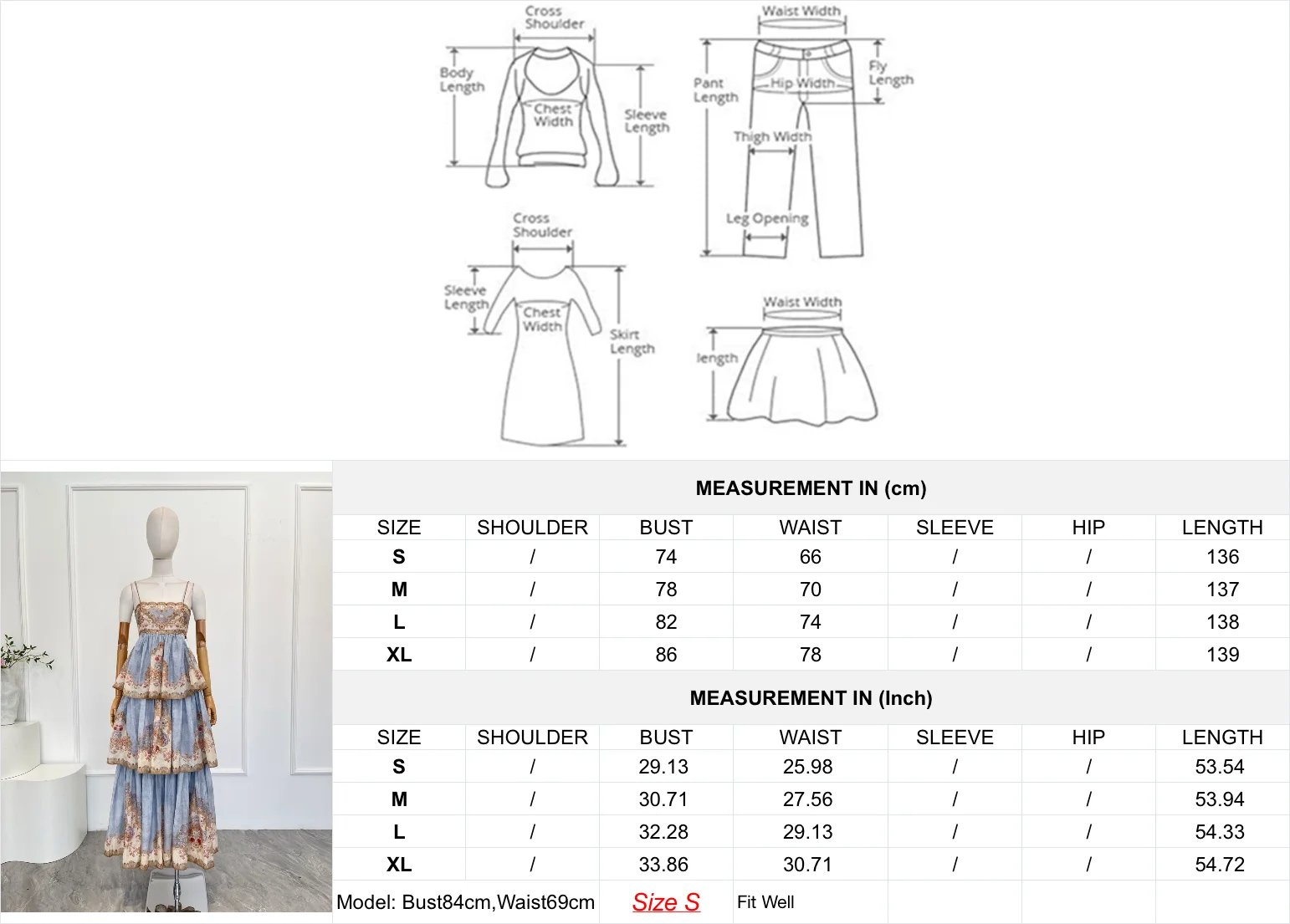 Blue Floral Print Sleeveless Cascading Backless Cross Back Midi Dress 2025 High Quality Attractive