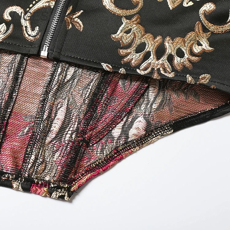 Embroidered floral black women blouse shirt Puff sleeve elegant party blouses tops Sexy bustier corset crop top