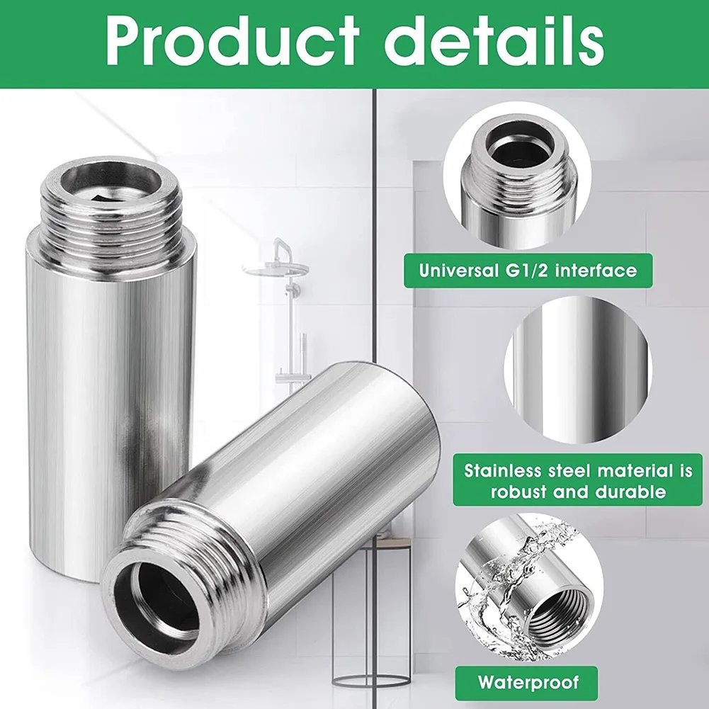 10-60mm Shower Head Extension Shower Head Extender Water Outlet- Lowers Existing Shower Pipe Extension For Bathroom Shower Exten