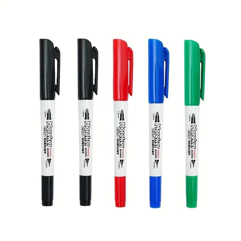 5pcs 0.5MM ultra-fine double headed color erasable whiteboard pen, student marker pen, dry eraser pen, whiteboard pen 5pcs 0.5MM ultra-fine double headed color erasable whiteboard pen, student marker pen, dry eraser pen, whiteboard pen