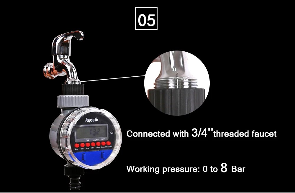 LCD Display Watering Timer Electronic Home Garden Ball Valve 0 Pressure Water Timer For Garden Irrigation Controller