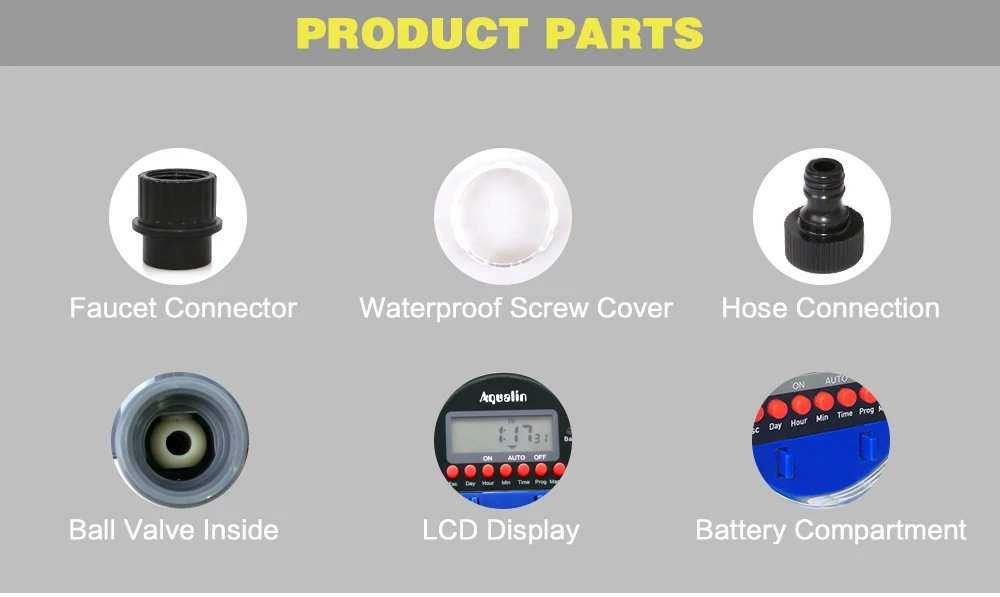 LCD Display Watering Timer Electronic Home Garden Ball Valve 0 Pressure Water Timer For Garden Irrigation Controller