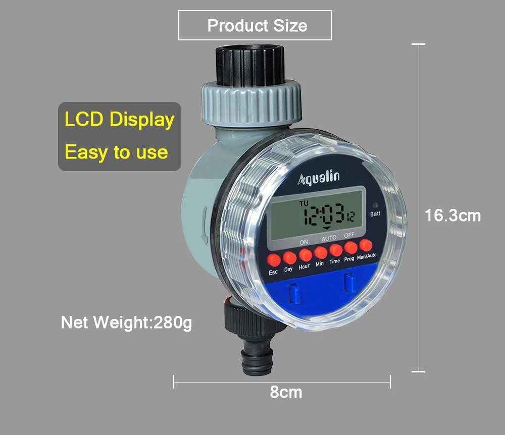 LCD Display Watering Timer Electronic Home Garden Ball Valve 0 Pressure Water Timer For Garden Irrigation Controller